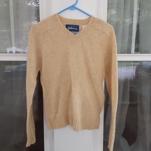 VINTAGE Express Blues Soft Yellow 100% Wool Sweater, Size L